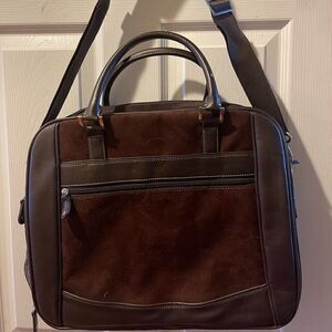 NWOT Mobile Edge Special Edition laptop /office bag Brown faux leather suede .